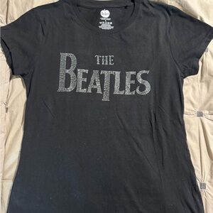 NWOT, Never Worn!! The Beatles Black Rhinestone Short Sleeve Tee